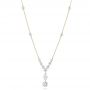 14k Yellow Gold 14k Yellow Gold Custom Laser Linked Diamond Necklace - Three-Quarter View -  102063 - Thumbnail