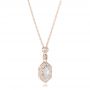 14k Rose Gold 14k Rose Gold Custom Marquise Diamond Pendant - Flat View -  102429 - Thumbnail