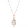18k Rose Gold 18k Rose Gold Custom Marquise Diamond Pendant - Three-Quarter View -  102429 - Thumbnail