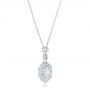 14k White Gold Custom Marquise Diamond Pendant - Flat View -  102429 - Thumbnail