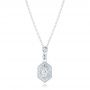 14k White Gold Custom Marquise Diamond Pendant - Three-Quarter View -  102429 - Thumbnail
