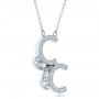 14k White Gold Custom Micro-pave Diamond Initals Pendant - Flat View -  100679 - Thumbnail