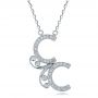 14k White Gold Custom Micro-pave Diamond Initals Pendant - Three-Quarter View -  100679 - Thumbnail