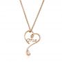 14k Rose Gold Custom Moonstone Heart Pendant - Three-Quarter View -  102450 - Thumbnail