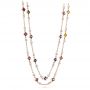 18k Rose Gold 18k Rose Gold Custom Multi-color Sapphire And Diamond Necklace - Flat View -  101660 - Thumbnail