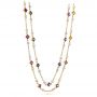 14k Yellow Gold Custom Multi-color Sapphire And Diamond Necklace - Flat View -  101660 - Thumbnail