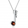 Custom Musical Note And Garnet Pendant - Flat View -  100697 - Thumbnail