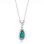  Platinum Platinum Custom Opal And Diamond Halo Pendant - Flat View -  102266 - Thumbnail