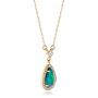 14k Yellow Gold 14k Yellow Gold Custom Opal And Diamond Halo Pendant - Flat View -  102266 - Thumbnail