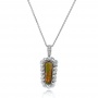 Custom Opal And Diamond Pendant - Three-Quarter View -  101991 - Thumbnail