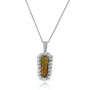 Custom Opal And Diamond Pendant - Three-Quarter View -  101991 - Thumbnail