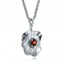  Platinum Platinum Custom Organic Red Garnet Pendant - Flat View -  100631 - Thumbnail