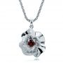  Platinum Platinum Custom Organic Red Garnet Pendant - Three-Quarter View -  100631 - Thumbnail