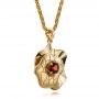 18k Yellow Gold 18k Yellow Gold Custom Organic Red Garnet Pendant - Flat View -  100631 - Thumbnail