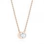 14k Rose Gold 14k Rose Gold Custom Oval Diamond Bezel Pendant - Flat View -  105099 - Thumbnail