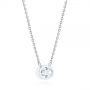  Platinum Platinum Custom Oval Diamond Bezel Pendant - Flat View -  105099 - Thumbnail