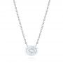  Platinum Platinum Custom Oval Diamond Bezel Pendant - Three-Quarter View -  105099 - Thumbnail