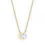 14k Yellow Gold 14k Yellow Gold Custom Oval Diamond Bezel Pendant - Flat View -  105099 - Thumbnail