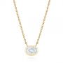 14k Yellow Gold 14k Yellow Gold Custom Oval Diamond Bezel Pendant - Three-Quarter View -  105099 - Thumbnail