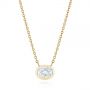 14k Yellow Gold 14k Yellow Gold Custom Oval Diamond Bezel Pendant - Three-Quarter View -  105099 - Thumbnail