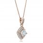 18k Rose Gold 18k Rose Gold Custom Pave Diamond Pendant - Flat View -  100820 - Thumbnail