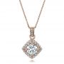 18k Rose Gold 18k Rose Gold Custom Pave Diamond Pendant - Three-Quarter View -  100820 - Thumbnail