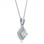 18k White Gold 18k White Gold Custom Pave Diamond Pendant - Flat View -  100820 - Thumbnail