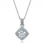  Platinum Platinum Custom Pave Diamond Pendant - Three-Quarter View -  100820 - Thumbnail