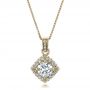 14k Yellow Gold 14k Yellow Gold Custom Pave Diamond Pendant - Three-Quarter View -  100820 - Thumbnail