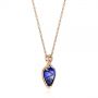 18k Rose Gold 18k Rose Gold Custom Pear Tanzanite Pendant - Flat View -  105117 - Thumbnail