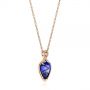 14k Rose Gold 14k Rose Gold Custom Pear Tanzanite Pendant - Flat View -  105117 - Thumbnail