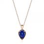 14k Rose Gold 14k Rose Gold Custom Pear Tanzanite Pendant - Three-Quarter View -  105117 - Thumbnail