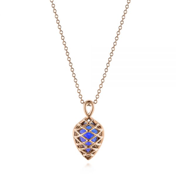 18k Rose Gold 18k Rose Gold Custom Pear Tanzanite Pendant - Top View -  105117