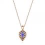 18k Rose Gold 18k Rose Gold Custom Pear Tanzanite Pendant - Top View -  105117 - Thumbnail