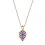 14k Rose Gold 14k Rose Gold Custom Pear Tanzanite Pendant - Top View -  105117 - Thumbnail