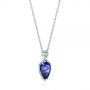 18k White Gold 18k White Gold Custom Pear Tanzanite Pendant - Flat View -  105117 - Thumbnail