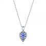 14k White Gold Custom Pear Tanzanite Pendant - Top View -  105117 - Thumbnail