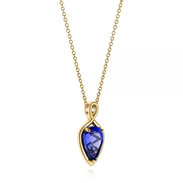 14k Yellow Gold 14k Yellow Gold Custom Pear Tanzanite Pendant - Flat View - 105117