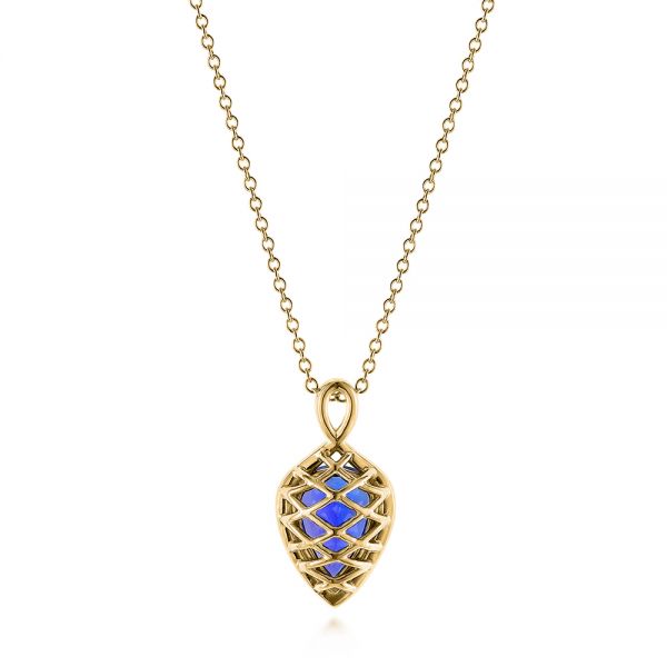 14k Yellow Gold 14k Yellow Gold Custom Pear Tanzanite Pendant - Top View - 105117