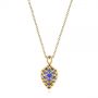 18k Yellow Gold 18k Yellow Gold Custom Pear Tanzanite Pendant - Top View -  105117 - Thumbnail