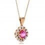 18k Rose Gold Custom Pink Sapphire Pendant - Flat View -  100164 - Thumbnail