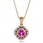 14k Rose Gold 14k Rose Gold Custom Pink Sapphire Pendant - Three-Quarter View -  100164 - Thumbnail