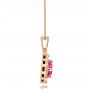 18k Rose Gold Custom Pink Sapphire Pendant - Side View -  100164 - Thumbnail