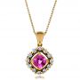 14k Yellow Gold 14k Yellow Gold Custom Pink Sapphire Pendant - Three-Quarter View -  100164 - Thumbnail