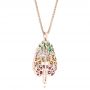18k Rose Gold 18k Rose Gold Custom Pink Tourmaline Ruby Citrine Emerald And Diamond Pendant - Flat View -  103272 - Thumbnail