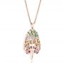 18k Rose Gold 18k Rose Gold Custom Pink Tourmaline Ruby Citrine Emerald And Diamond Pendant - Flat View -  103272 - Thumbnail