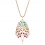 18k Rose Gold 18k Rose Gold Custom Pink Tourmaline Ruby Citrine Emerald And Diamond Pendant - Three-Quarter View -  103272 - Thumbnail