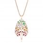 14k Rose Gold 14k Rose Gold Custom Pink Tourmaline Ruby Citrine Emerald And Diamond Pendant - Three-Quarter View -  103272 - Thumbnail