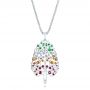  Platinum Custom Pink Tourmaline Ruby Citrine Emerald And Diamond Pendant - Three-Quarter View -  103272 - Thumbnail