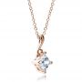 18k Rose Gold 18k Rose Gold Custom Princess Cut Pendant - Flat View -  100068 - Thumbnail